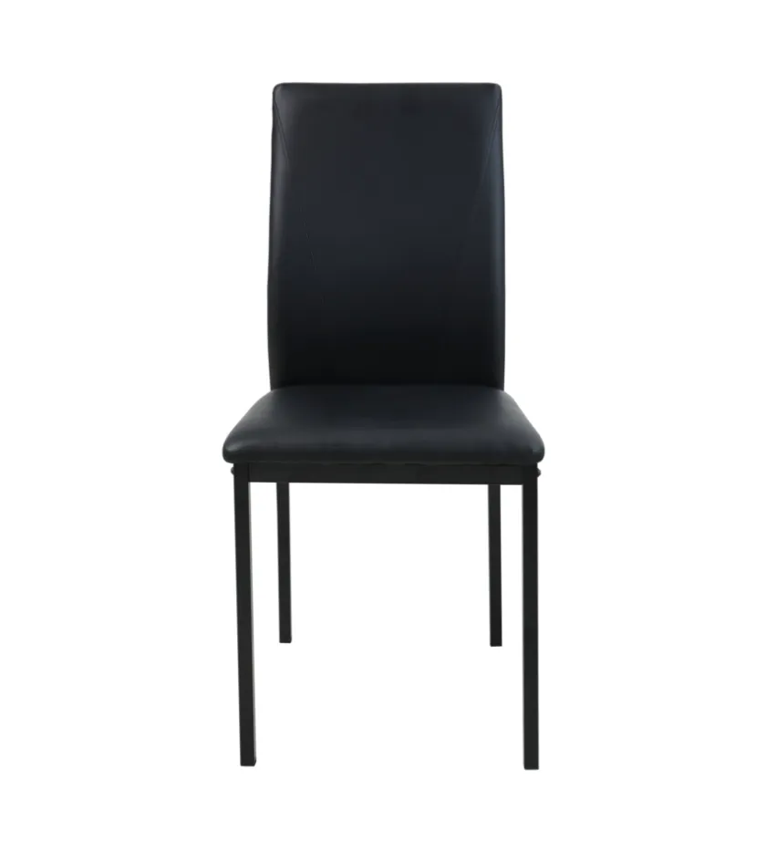 BellaHome Set pranzo "minorca" nero con tavolo estensibile in vetro 4 sedute Outlet