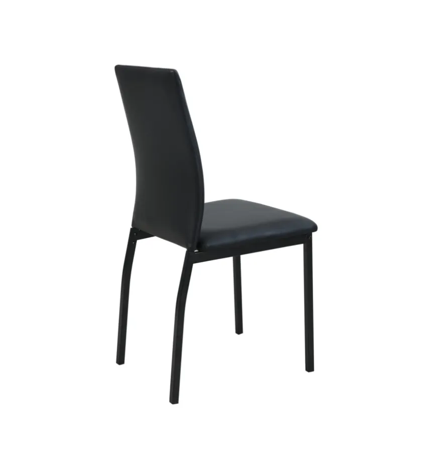 BellaHome Set pranzo "minorca" nero con tavolo estensibile in vetro 4 sedute Outlet