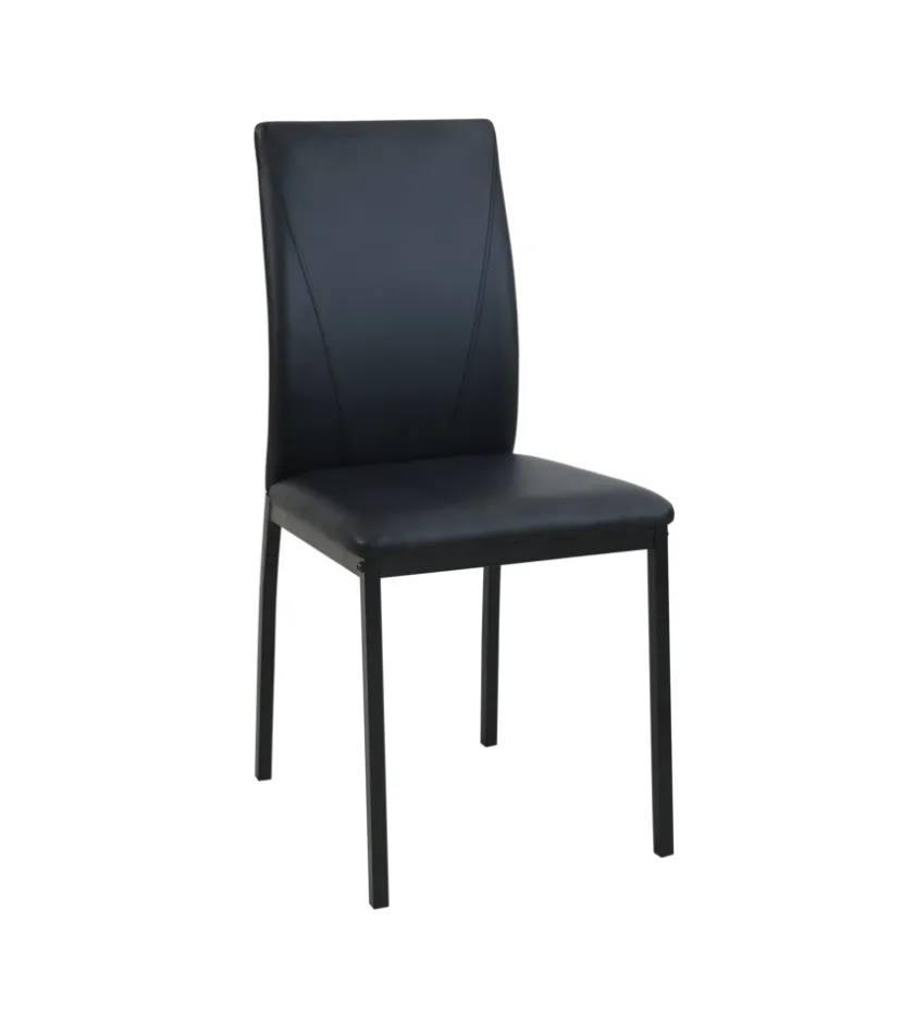 BellaHome Set pranzo "minorca" nero con tavolo estensibile in vetro 4 sedute Outlet