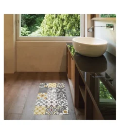 Tappeto vinilico stampato "patch grigio", 45x75 cm Sale