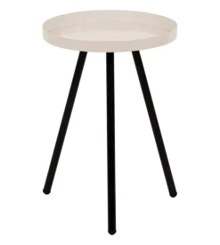 Tavolini-Tavolino salotto "dalton" crema, ø30 cm