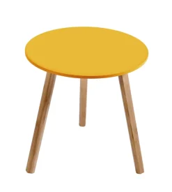 Tavolini-Tavolino salotto "lizzy" mostarda in bamboo, ø40 cm
