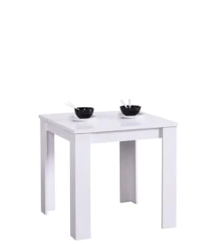 BellaHome Tavoli-Tavolo "alicante" bianco opaco, 80x80x75cm