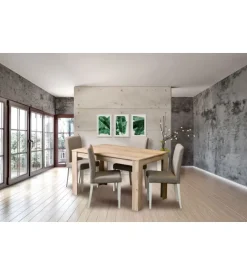 BellaHome Tavoli-Tavolo da pranzo "granada" rifinito quercia, 135x80x74 cm