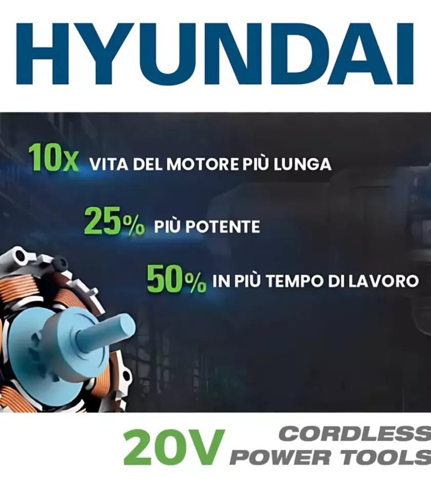 Hyundai Tassellatori E Demolitori-Trapano martello tassellatore a batteria 2j 20v, solo corpo macchina - cod. 25860