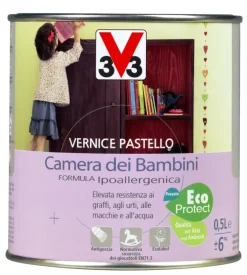 V33 Vernice per legno - vernice pastello camera dei bambini - bianco panna - 0,5 litri Discount
