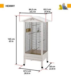 Ferplast Voliera per uccelli hemmy beige, 84,5x65,5x165 cm - . Hot